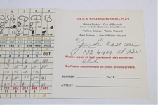 Sam Snead's Personal Pine Tree GC Used Scorecard w/Business Card & Two Signed Photos JSA ALOA