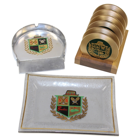 Sam Snead's Personal The Greenbrier Plate, Coasters Set & Pewter Cup