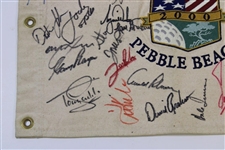 Tiger Woods & 37 other US Champs Signed 2000 US Open at Pebble Canvas Flag JSA ALOA