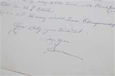 Sam Snead Signed Handwritten Schedule on Personal Letterhead JSA ALOA