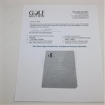 Sam Snead Signed Handwritten Schedule on Personal Letterhead JSA ALOA