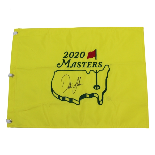 Dustin Johnson Signed 2020 Masters Embroidered Flag JSA ALOA