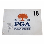 Phil Mickelson Signed 2021 PGA Championship at Kiawah Embroidered White Flag JSA ALOA