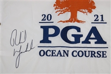 Phil Mickelson Signed 2021 PGA Championship at Kiawah Embroidered White Flag JSA ALOA