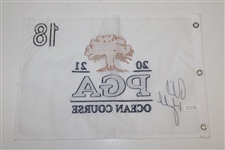 Phil Mickelson Signed 2021 PGA Championship at Kiawah Embroidered White Flag JSA ALOA