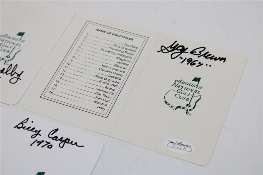 Bob Goalby, Gay Brewer & Billy Casper Signed Augusta National GC Scorecards JSA Stickers