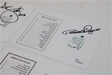 Scott, Langer, Johnson & Couples Signed Augusta National GC Scorecards JSA ALOA