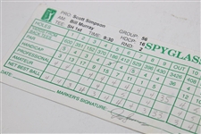 Scott Simpson w/Bill Murray 1998 AT&T Scorecard at Spyglass Hill Jeff Sluman Marker