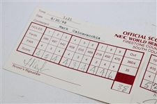 Mark Calcaveccia Scorecard From 1998 NEC World Series of Golf Fred Couples Marker