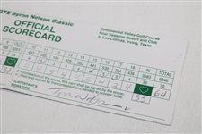 Tom Watson Scorecard From 1998 GTE Byron Nelson Classic David Toms Marker