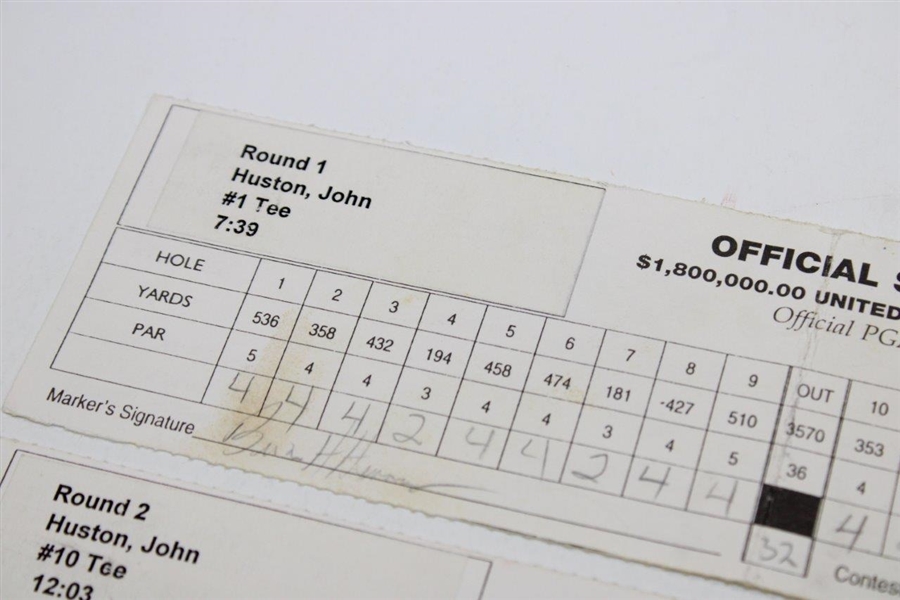 Record Breaking John Huston Scorecards From 1998 United Airlines Hawaiian Open Win - 3 Rounds