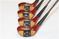 Ed Dudley's Personal Spalding Top-Flite 1-3-4-5 Hydrosealed Model 87 Woods Set Reg. #V1134 