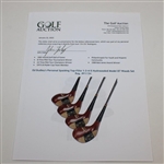 Ed Dudley's Personal Spalding Top-Flite 1-3-4-5 Hydrosealed Model 87 Woods Set Reg. #V1134 