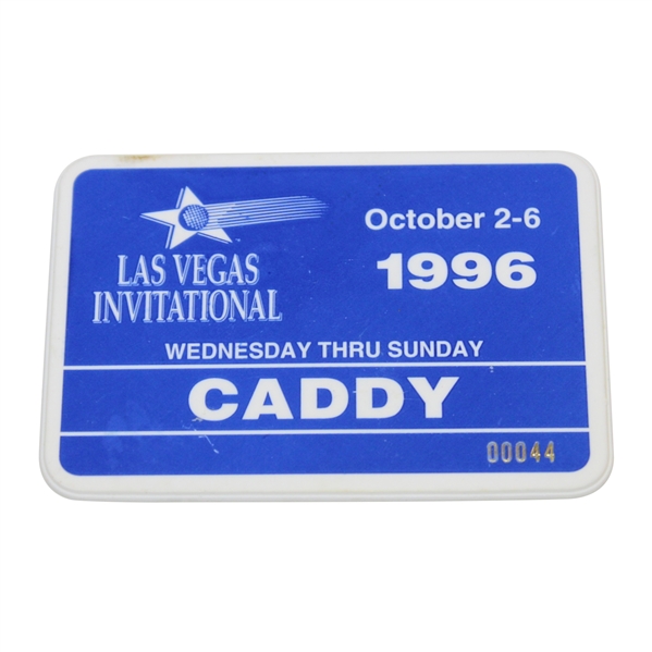1996 Las Vegas Invitational Caddy Series Badge #00044 - Tiger Woods' First Pro Victory