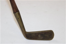 Carron Smooth Face Brass Head Hickory Putter with Shaft Stamp