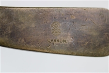 Carron Smooth Face Brass Head Hickory Putter with Shaft Stamp