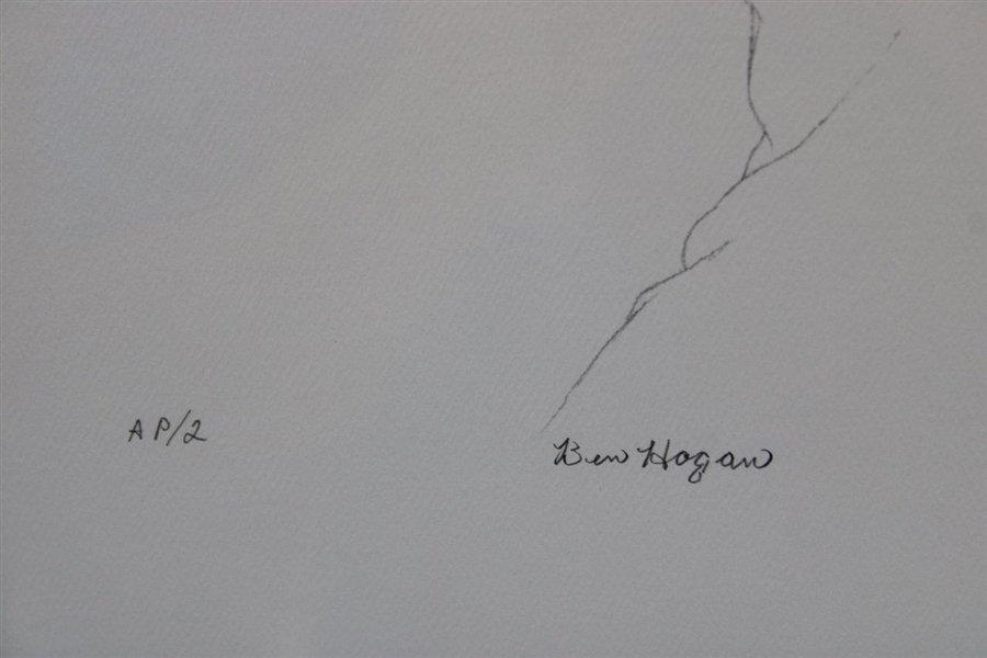Artist Proof (Ap/2) Pencil Drawing Lithograph Of Ben Hogan, Signed By Artist Edward Kasper