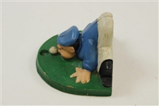 Rare Design Antique Cast Iron Door Stop Lining Up The Putt