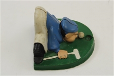 Rare Design Antique Cast Iron Door Stop Lining Up The Putt
