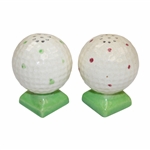 Vintage Ceramic Golf Ball Salt Shaker Set Made In Japan