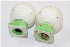 Vintage Ceramic Golf Ball Salt Shaker Set Made In Japan