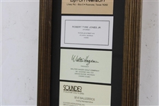 Business Cards From 12 Golf Hall Of Fame Players Jones, Hagen & others - Framed