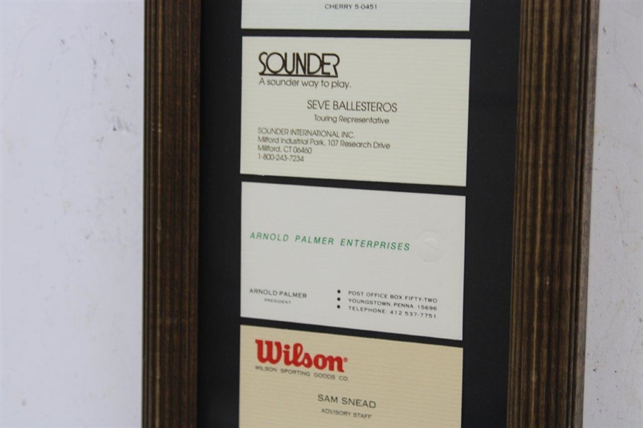 Business Cards From 12 Golf Hall Of Fame Players Jones, Hagen & others - Framed