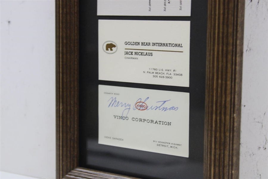 Business Cards From 12 Golf Hall Of Fame Players Jones, Hagen & others - Framed
