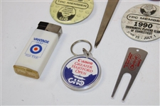 Vintage Lot of 7 Sammy Davis Jr Canon Greater Hartford Open Logo Tournament Accessories