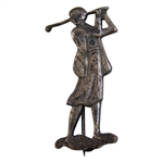 Circa Late 1800s Early 1900s Sterling Silver Female Golfer Pin