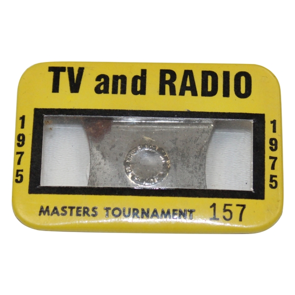 1975 Masters Tournament TV & Radio Badge #157 -  Jack Nicklaus Winner