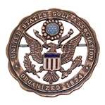 United States Golf Association of America (USGA) Vintage Brass Pin Back Eagle Badge