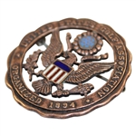 United States Golf Association of America (USGA) Vintage Brass Pin Back Eagle Badge