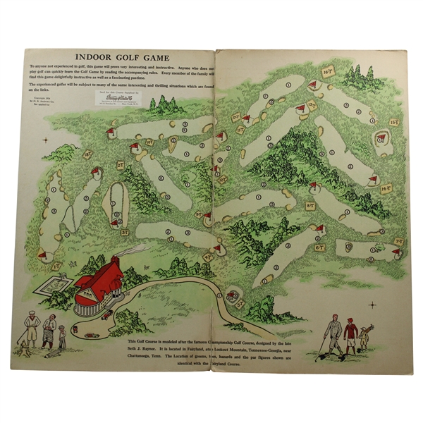 1926 Golf Game Board With Seth Raynor’s Last Work - Lookout Mountain Golf Course, GA