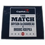 Bryson DeChambeau & Brooks Kopeka Signed Capital One The Match Navy Cloth Signage JSA ALOA