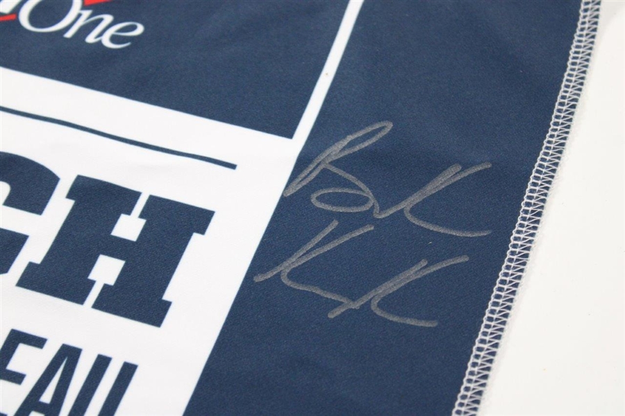 Bryson DeChambeau & Brooks Kopeka Signed Capital One 'The Match' Navy Cloth Signage JSA ALOA