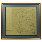 1919 General Routing Map of The Miami Valley Golf Club by Donald Ross - Framed