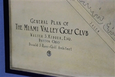 1919 General Routing Map of The Miami Valley Golf Club by Donald Ross - Framed