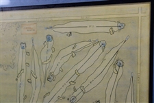1919 General Routing Map of The Miami Valley Golf Club by Donald Ross - Framed