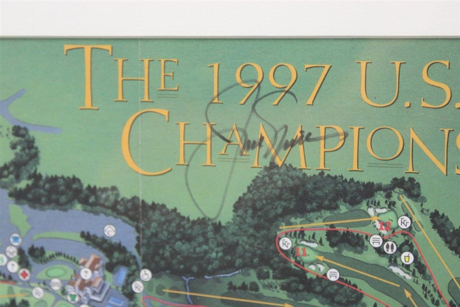 Jack Nicklaus Signed 1997 US Open at Congressional Course Map - Framed JSA ALOA