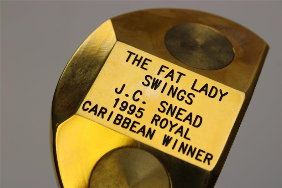 JC Snead 1995 Royal Caribbean Winner Bobby Grace Gold Plated Putter