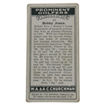 1931 Bobby Jones W.A. & A.C. Churchman Cigarettes No. 25 Prominent Golfers Card