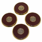 Four (4) Medinah Country Club Coasters in Holder