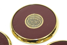 Four (4) Medinah Country Club Coasters in Holder