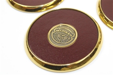 Four (4) Medinah Country Club Coasters in Holder