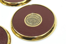 Four (4) Medinah Country Club Coasters in Holder