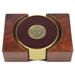 Four (4) Medinah Country Club Coasters in Holder