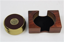 Four (4) Medinah Country Club Coasters in Holder