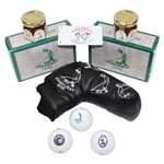 Large Grouping of Pinehurst Items - Headcover, Honey, Golf Ball Boxes, Golf Balls & other