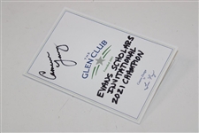 Cameron Young Signed The Glen Club Scorecard with win Inscription JSA ALOA